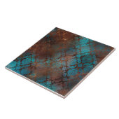 Kupfer Patina rostete Damask Fliese (Seite)