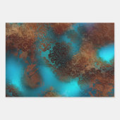 Kupfer Patina rostete Damask Geschenkpapier Set (Vorderseite 3)