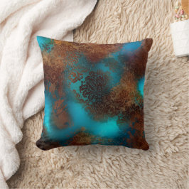 Kupfer Patina rostete Damask Kissen