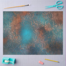 Kupfer Patina rostete Damask