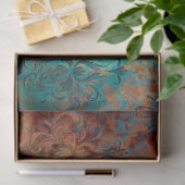 Kupfer Patina rostete Damask Seidenpapier (Geschenk)