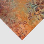 Kupfer Patina rostete Damask Seidenpapier (Ausschnitt)