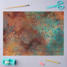 Kupfer Patina rostete Damask