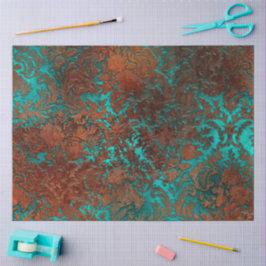 Kupfer Patina rostete Damask Seidenpapier