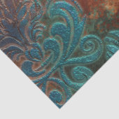 Kupfer Patina rostete Damask Seidenpapier (Ausschnitt)
