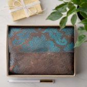 Kupfer Patina rostete Damask Seidenpapier (Geschenk)