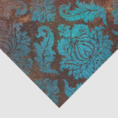 Kupfer Patina rostete Damask Seidenpapier (Ausschnitt)