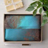 Kupfer Patina rostete Damask Seidenpapier (Geschenk)