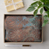 Kupfer Patina rostete Damask Seidenpapier (Geschenk)