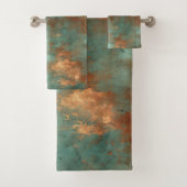 Kupfer Patina Rustic Metallic Badhandtuch Set (Insitu)
