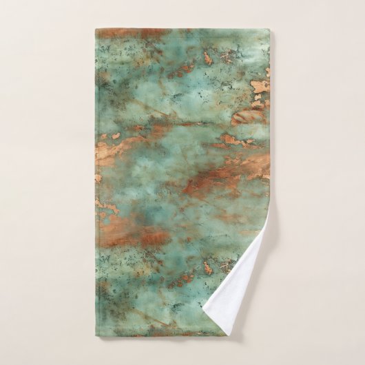 Kupfer Patina Rustic Metallic Badhandtuch Set (Handtuch)