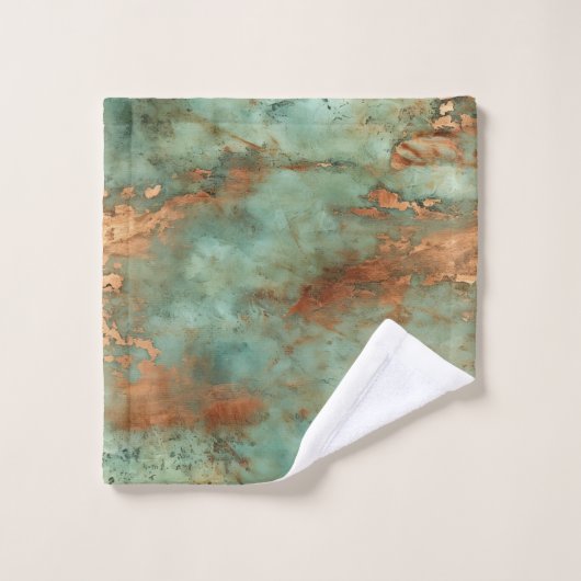 Kupfer Patina Rustic Metallic Badhandtuch Set (Waschlappen)