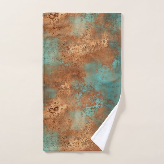 Kupfer Patina Rustic Metallic Badhandtuch Set (Handtuch)
