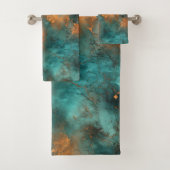Kupfer Patina Rustic Metallic Badhandtuch Set (Insitu)