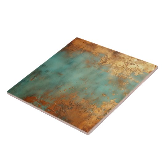 Kupfer Patina Rustic Metallic Fliese (Seite)