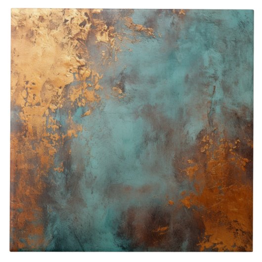 Kupfer Patina Rustic Metallic Fliese (Vorderseite)