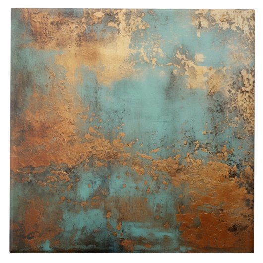Kupfer Patina Rustic Metallic Fliese (Vorderseite)