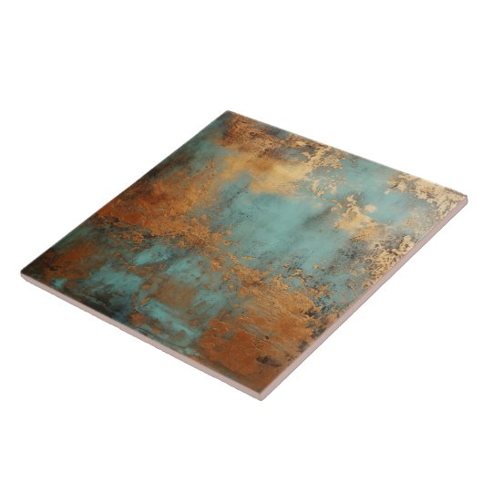 Kupfer Patina Rustic Metallic Fliese (Seite)