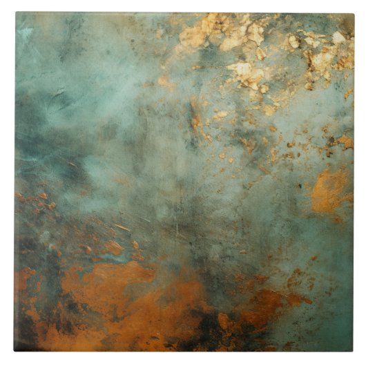 Kupfer Patina Rustic Metallic Fliese (Vorderseite)