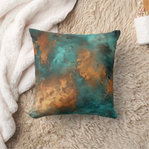 Kupfer Patina Rustic Metallic Kissen