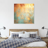 Kupfer Patina Rustic Metallic Leinwanddruck (Insitu (Schlafzimmer))