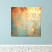 Kupfer Patina Rustic Metallic Leinwanddruck (Insitu (Holzboden))