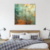 Kupfer Patina Rustic Metallic Leinwanddruck (Insitu (Schlafzimmer))
