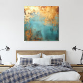 Kupfer Patina Rustic Metallic Leinwanddruck (Insitu (Schlafzimmer))