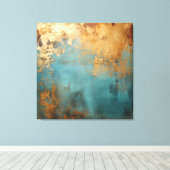 Kupfer Patina Rustic Metallic Leinwanddruck (Insitu (Holzboden))