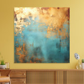 Kupfer Patina Rustic Metallic Leinwanddruck (Insitu (Wohnzimmer))