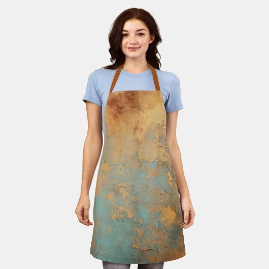 Kupfer Patina Rustic Metallic Schürze (Getragen)