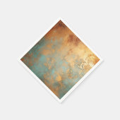 Kupfer Patina Rustic Metallic Serviette (Ecke)