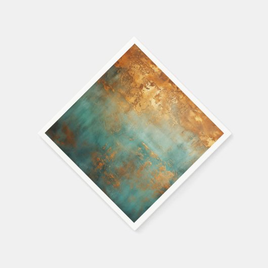 Kupfer Patina Rustic Metallic Serviette (Ecke)