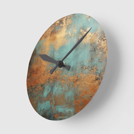 Kupfer Patina Rustic Runde Wanduhr (Winkel)