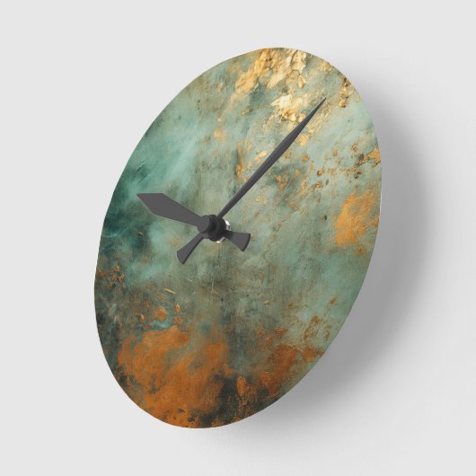 Kupfer Patina Rustic Runde Wanduhr (Winkel)