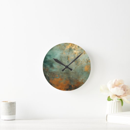 Kupfer Patina Rustic Runde Wanduhr (Zuhause)