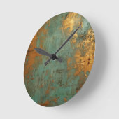 Kupfer Patina Rustic Runde Wanduhr (Winkel)