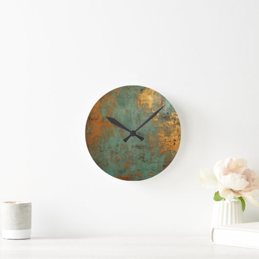 Kupfer Patina Rustic Runde Wanduhr (Zuhause)