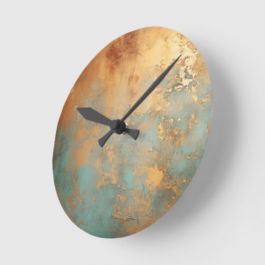 Kupfer Patina Rustic Runde Wanduhr (Winkel)