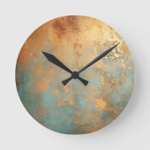 Kupfer Patina Rustic Runde Wanduhr (Vorderseite)