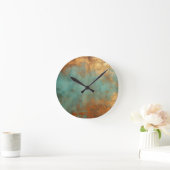 Kupfer Patina Rustic Runde Wanduhr (Zuhause)