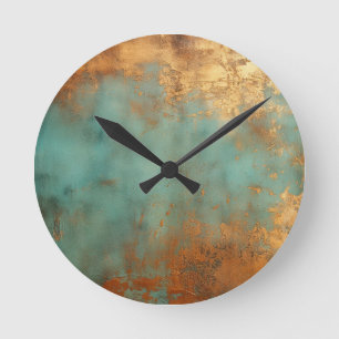 Kupfer Patina Rustic Runde Wanduhr