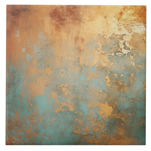 Kupfer Patina Rustik Metallisch Fliese (Vorderseite)