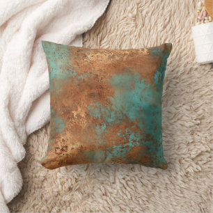 Kupfer Patina Rustik Metallisch Kissen