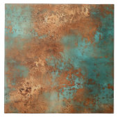 Kupfer Patina Rustikale Keramik Fliese (Vorderseite)