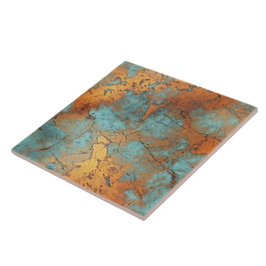 Kupfer Patina Rustikale Keramik Fliese (Seite)