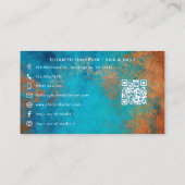 Kupfer Patina Türkis Grunge Black Woman Salon Visitenkarte (Rückseite)