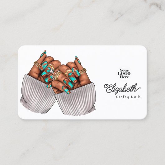 Kupfer Patina Türkis Grunge Black Woman Salon Visitenkarte (Vorderseite)