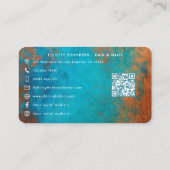 Kupfer Patina Türkis Grunge Black Woman Salon Visitenkarte (Rückseite)