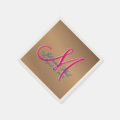 Kupfer Pecan Bronze Light 3d Monogram Serviette (Ecke)
